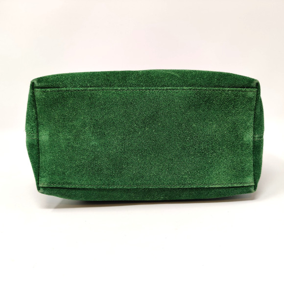 NWT Coach Green Suede Top Handle Mini Purse Small Bag Handbag Silver/Leaf F40577 - Picture 12 of 16